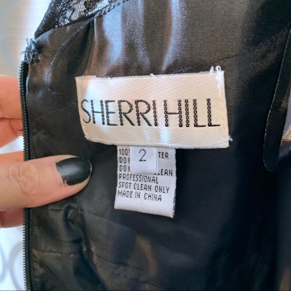 Sherri Hill Prom Dress Short Black Embellished 2 - Picture 4 of 6